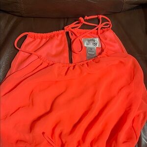 Sweet Storm Bright Orange Halter Dress